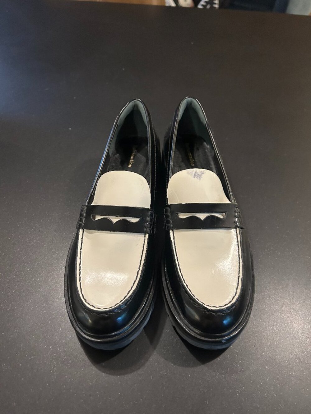 Black and White Reformation Loafers